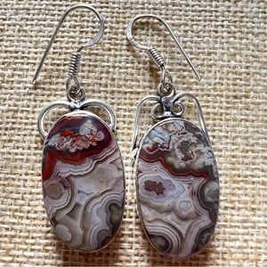 Crazy Lace Agate Earrings